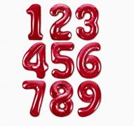 Шар цифра красная SH-100213