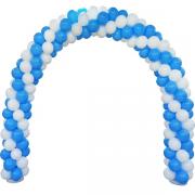 Арка из белых и синих шаров на входную группу SH-100795