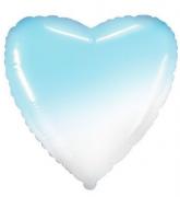 Фольгированное cердце градиент голубой SH-100400