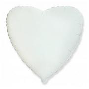 Фольгированное cердце белое SH-100319