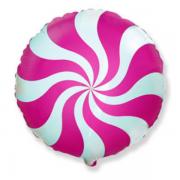 Фольгированный шар карамель-леденец фуксия SH-100410