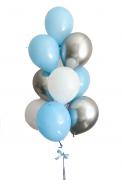 Набор из  шаров для мальчика небесно-голубого, белого и серебристого цветаSH-100686