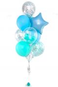 Набор шаров голубого цвета и тиффани со звездой SH-100707