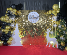 Новогодняя фотозона Gold мерцающие пайетки Алматы