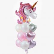 Фонтан шаров Единорог сиреневый SH-100032