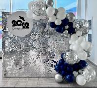 Фотозона 2,5м*3м из пайеток серебро на выпускной