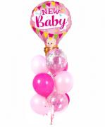 Связка из воздушных шариков на выписку для девочки Воздушный шар SH-100662