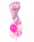 Связка из воздушных шариков на выписку для девочки Ножка SH-100028