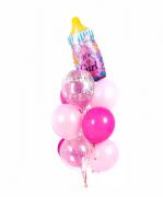 Связка из воздушных шариков на выписку для девочки Бутылочка SH-100664